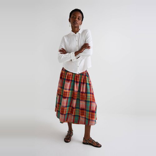 Jupe midi en coton Oeko Tex