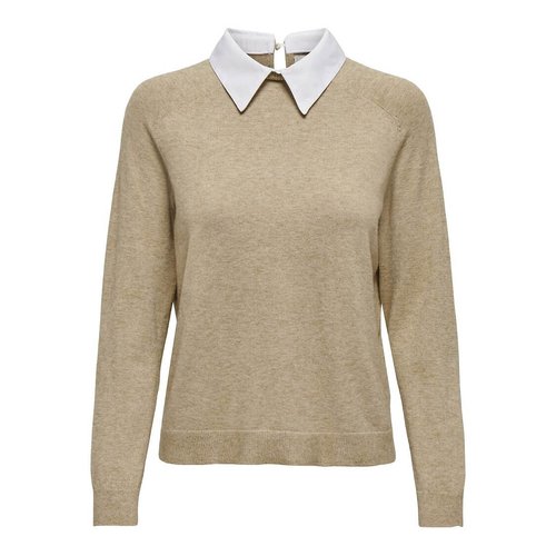 Fine knit jumper sweater with shirt collar Only La Redoute