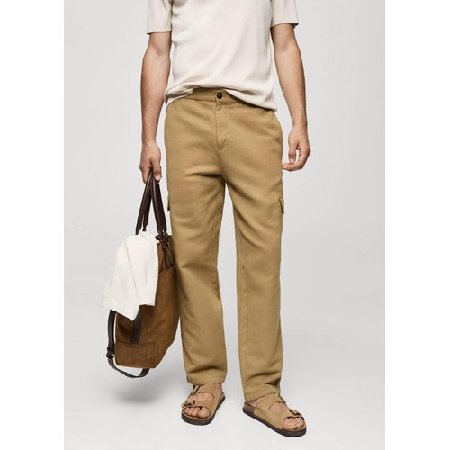 Mango pantalon marron on sale