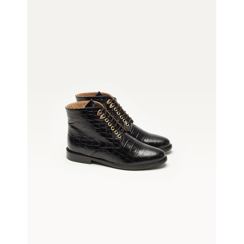 Bottines a lacets laurene noir Odaje La Redoute