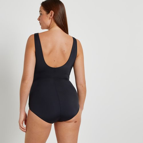 Racerback swimsuit black pink La Redoute Collections Plus La Redoute