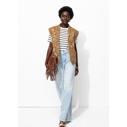 Veste Matelassée Folle Anage - Appliqués Et Broderies, Multicolore, Soie 60%, Taille XS, Occasion TB