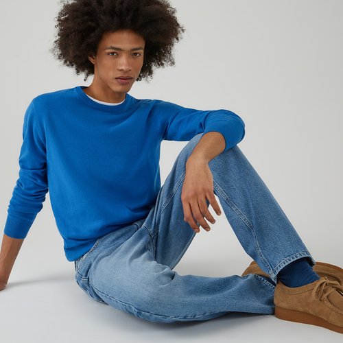 Pull col rond en fine maille La Redoute Collections La Redoute
