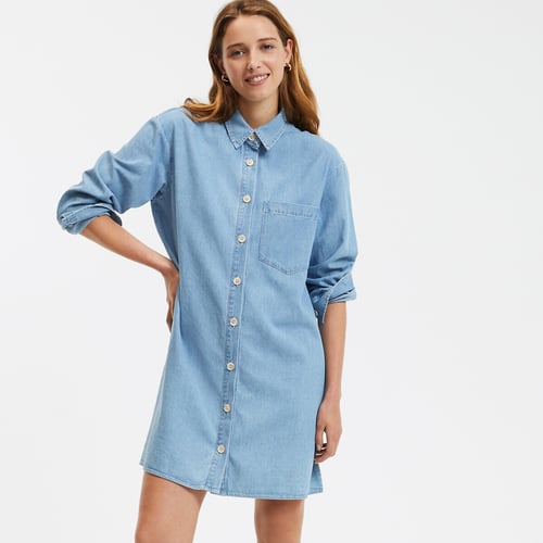 Robe Chemise Next Pour Fille 13 Ans - Aspect Denim Bleu, Manches Courtes - Occasion Très Bon état
