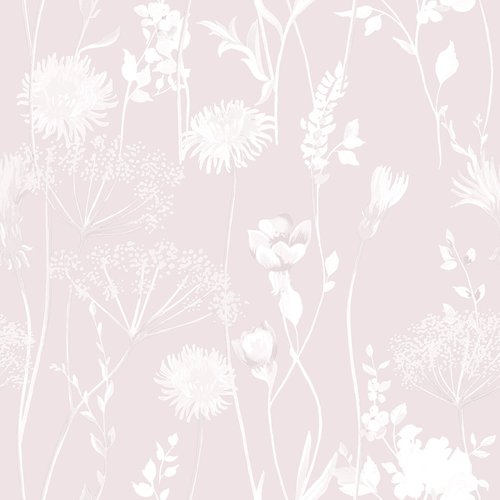 Meadowsweet Floral Pink Wallpaper
