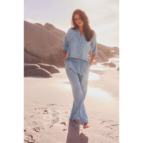 Chemise en jean manche courte clearance