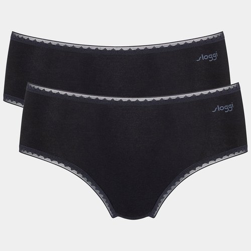Pack of 2 go midi knickers in organic cotton Sloggi La Redoute