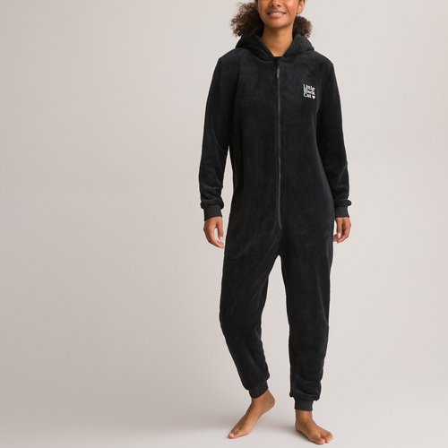 Sherpa black cat onesie black La Redoute Collections La Redoute