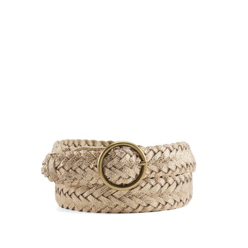 Ceinture tressee en cuir nadina dore Pieces La Redoute