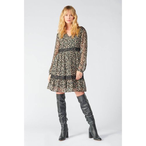 Robe courte imprime leopard imprime vert Le Temps Des Cerises La Redoute