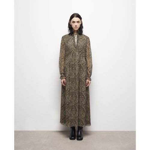 Printed maxi dress with long sleeves leopard print The Kooples La Redoute