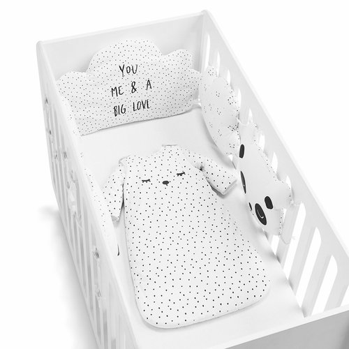 Printed cot bumper in cotton percale ecru La Redoute Collections La Redoute