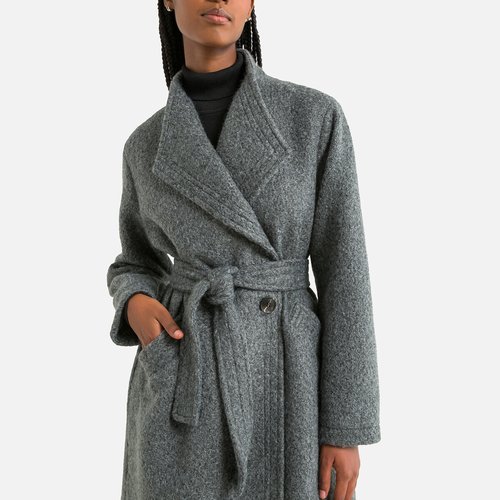 Manteau long avec ceinture gris fonce See U Soon La Redoute
