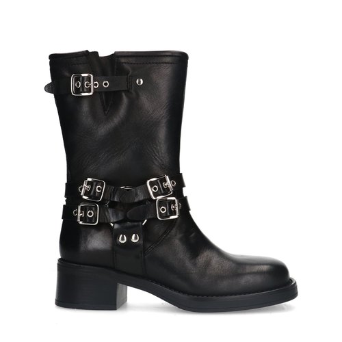 Bottines motardes a boucles noir Sacha La Redoute