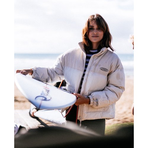Veste high tide mixed cord puffer off white blanc Rip Curl La Redoute