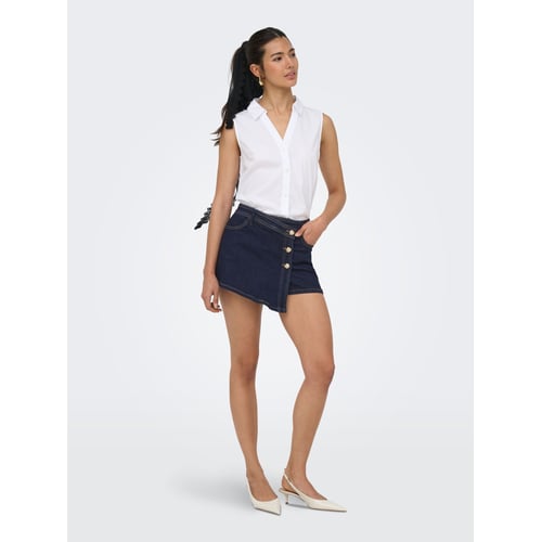 ONLY Jupe En Denim Bianca – Coupe Droite Midi Tendance, 100% Coton, Femme
