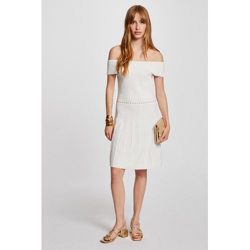 Robe tricot longueur genou patineuse ecru Morgan La Redoute