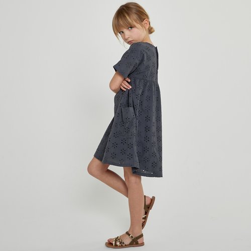 Robe en broderie anglaise coton bio gris anthracite La Redoute Collections La Redoute