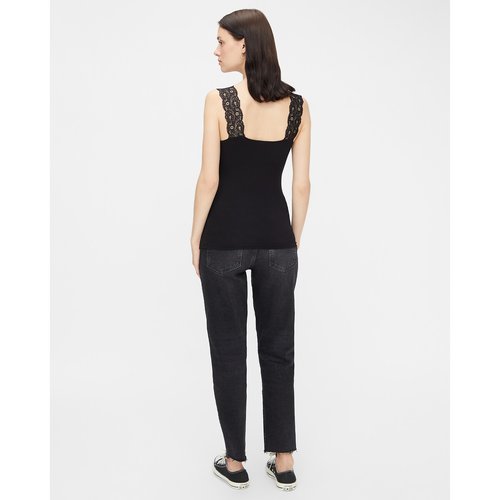Hemdje met v hals zwart Pieces La Redoute