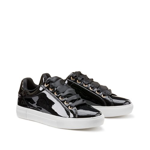 Black patent trainers hotsell