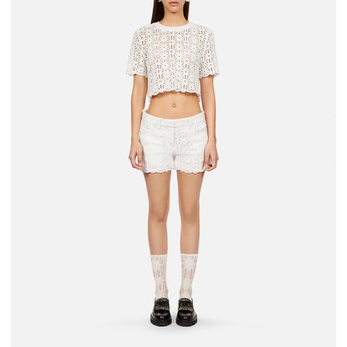 Crop Top Manches Courtes à Motifs Floraux Et Dentelle - Taille 12 - Occasion Très Bon état - Marque T.O.P.