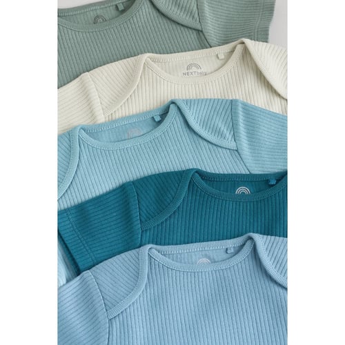 NEXT Lot De 5 Bodies Bébé Manches Courtes Motif Ours - Bleu 1 Mois