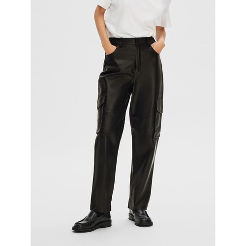 Pantalon cargo en cuir hot sale