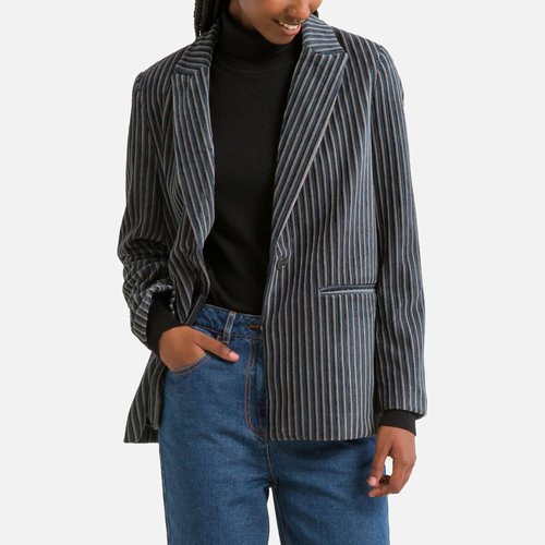 Veste blazer en velours bleu fonce See U Soon La Redoute