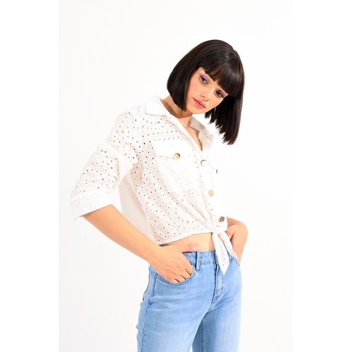 Chemisier en dentelle anglaise blanc Lili Sidonio La Redoute