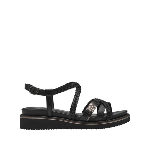 Wedge sandals black Tamaris La Redoute