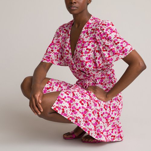 Robe cache c ur imprime floral courte imprime floral La Redoute Collections La Redoute