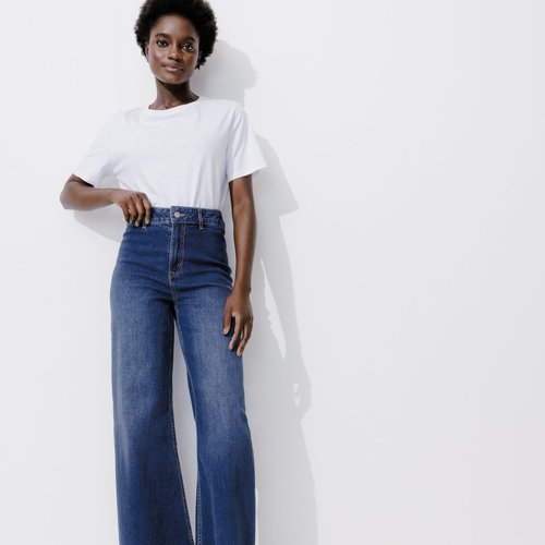 Jean large taille haute jean brut Promod La Redoute