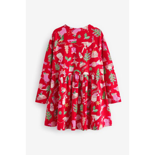 Robe Neuve Avec étiquettes NEXT - Taille 44, Rouge Vif, En Viscose, Coupe Regular