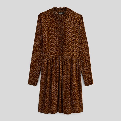 Robe courte imprimee detail volants noir Monoprix La Redoute