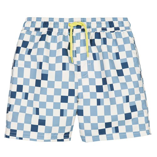 Checked swim shorts blue print La Redoute Collections La Redoute