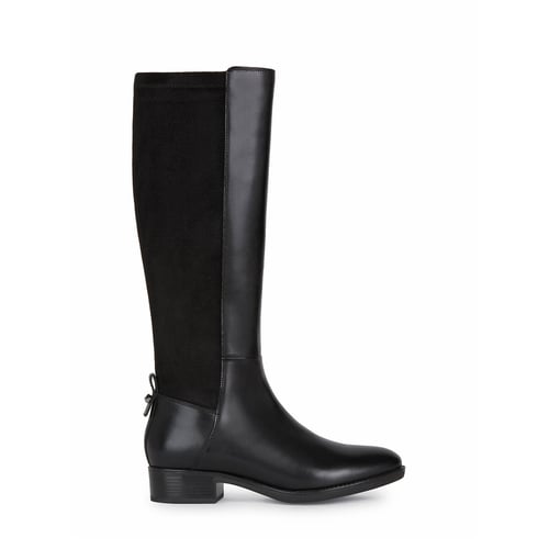 Geox Femme Felicity A Bottes Cuir Respirantes - Confort Et Style Cavalier - Talon 3,5 Cm