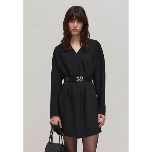 Acquista Abito da donna al ginocchio con scollo a V in pizzo a maniche lunghe autunno inverno in Italia a partire da 19