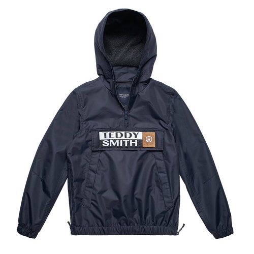 Logo badge overhead coat 10 16 years navy blue Teddy Smith La Redoute