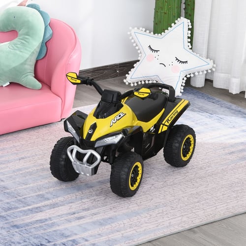 Porteur Enfants Quad 18-36 Mois Dim. 60L X 31l X 42H Cm Effets Lumineux Et Sonore Bleu Jaune 210671455