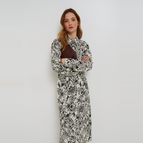 Robe midi portefeuille imprimee en polyester recycle falaise Monoprix La Redoute