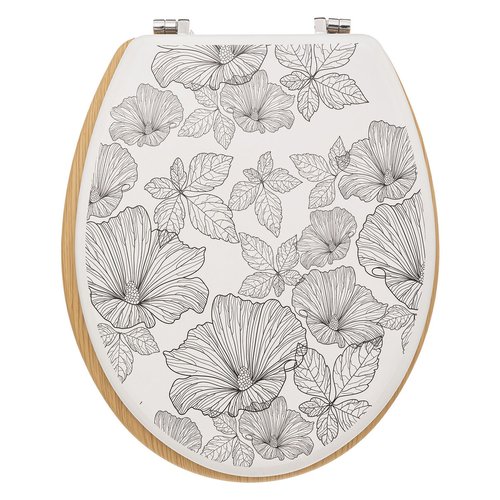 Abattant wc blackflora en bois et zinc Couleur noir Atmosphera La Redoute