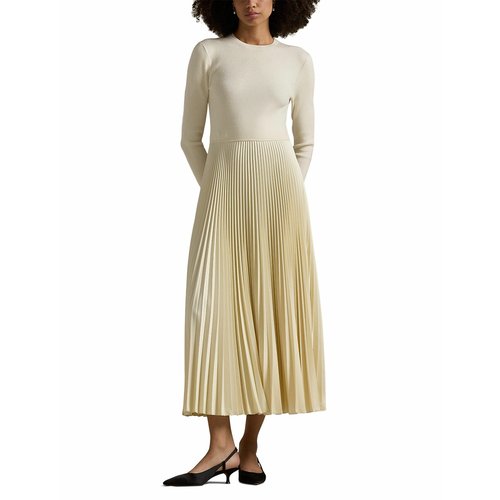 Wool full maxi dress with long sleeves cream Polo Ralph Lauren La Redoute