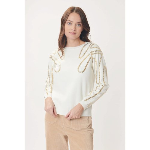 Pull judith strass dores appliques ecru Derhy La Redoute