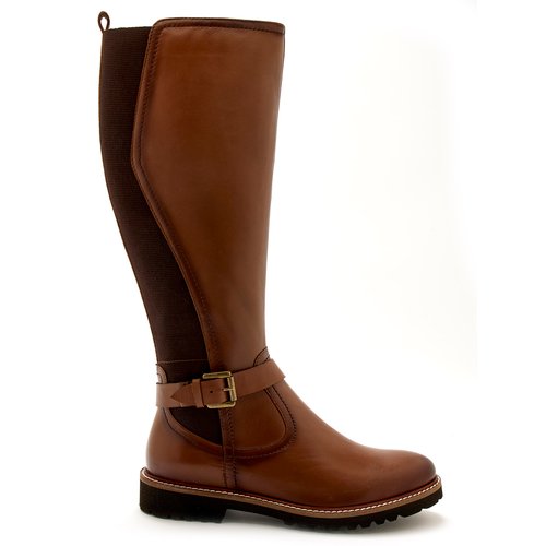 Bottes en cuir elastiquees marron Pediconfort La Redoute