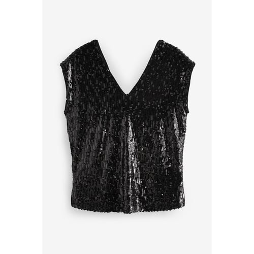 Haut Femme Noir Transparent Dentelle Next Taille 12 - Très Bon état - Sans Manches