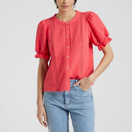 Camicia maniche a palloncino lampone Vero Moda La Redoute
