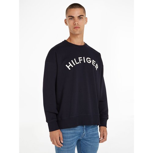 Sweat sans capuche logo brode Tommy Hilfiger bleu marine La Redoute