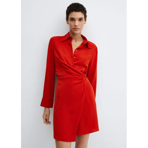 Robe cache c ur drapee rouge Mango La Redoute