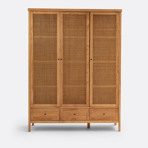 Rattan triple wardrobe discount