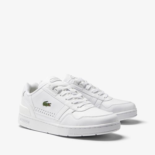 White lacoste leather trainers hotsell